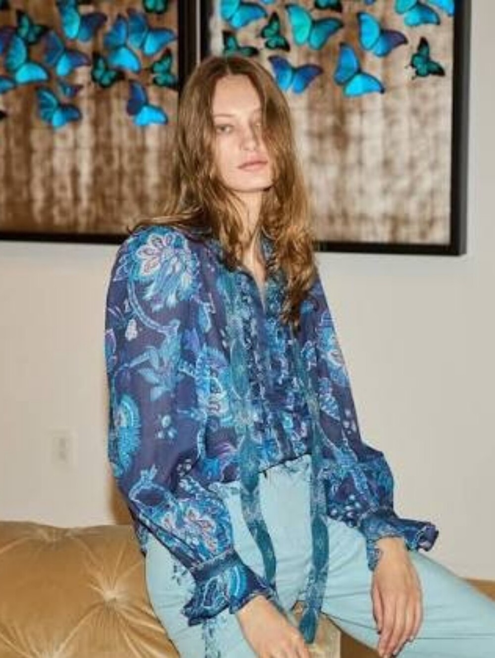 KOBI HALPERIN  Silk Long Sleeve Bliuse Sz S